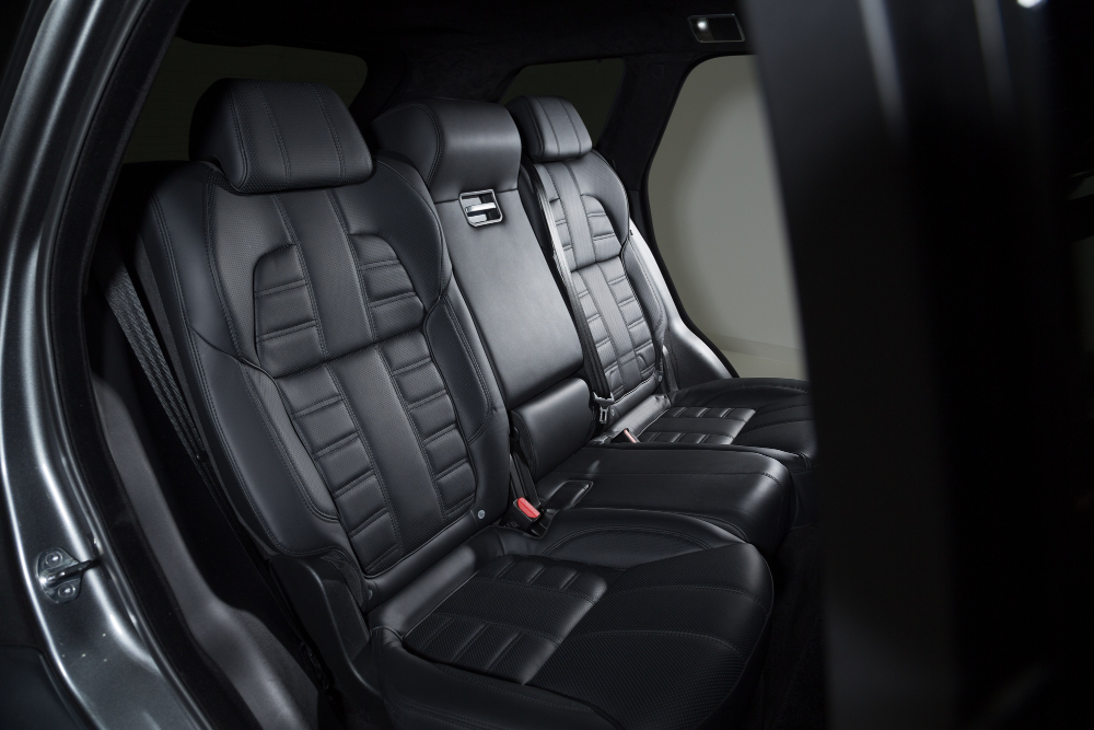 black interior details modern luxury car