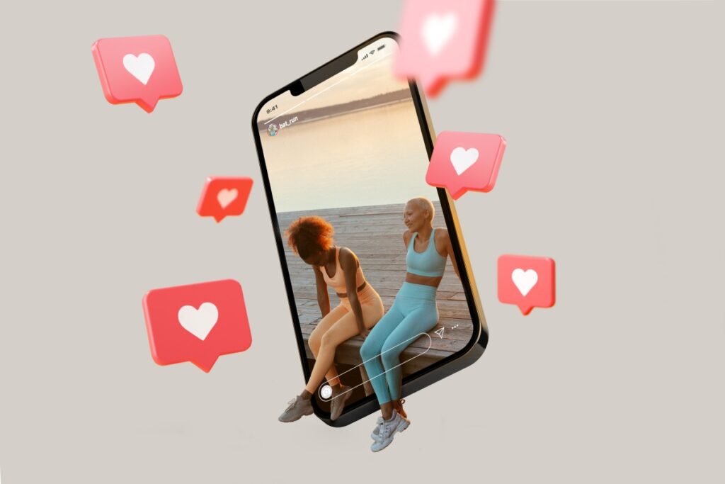 Ganhar Curtidas no Instagram: Estratégias Comprovadas 1 influenciadores relaxando e postando nas redes sociais